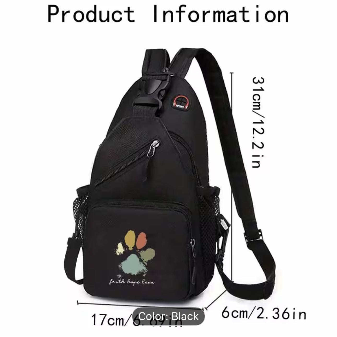 Puppy Print Crossbody Bag