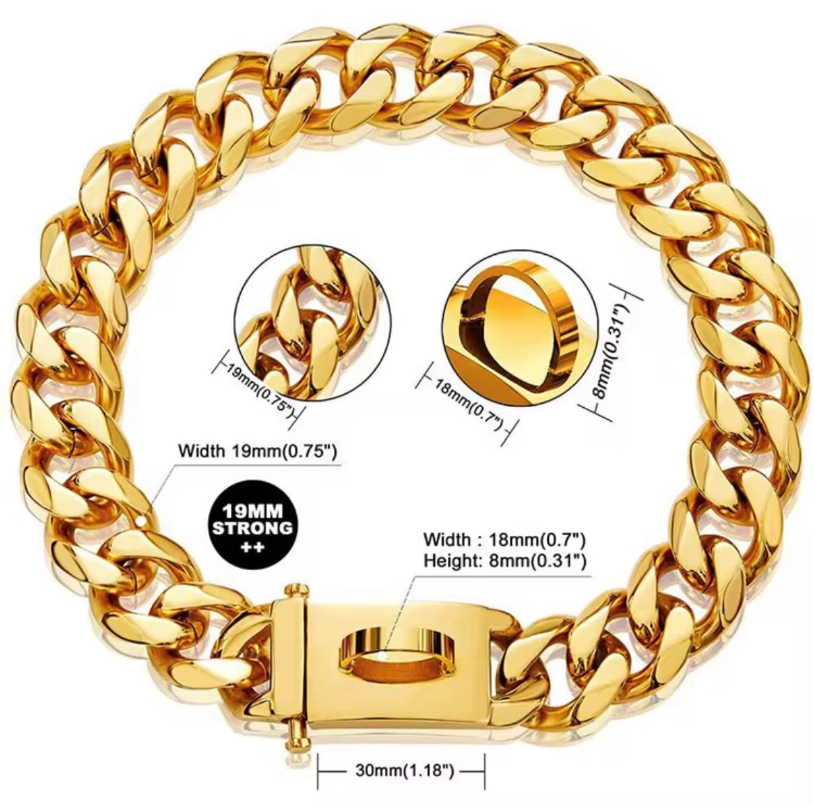 ⭐️NEW ITEM⭐️GOLD CUBAN LINK DOG COLLAR AND LEASH*