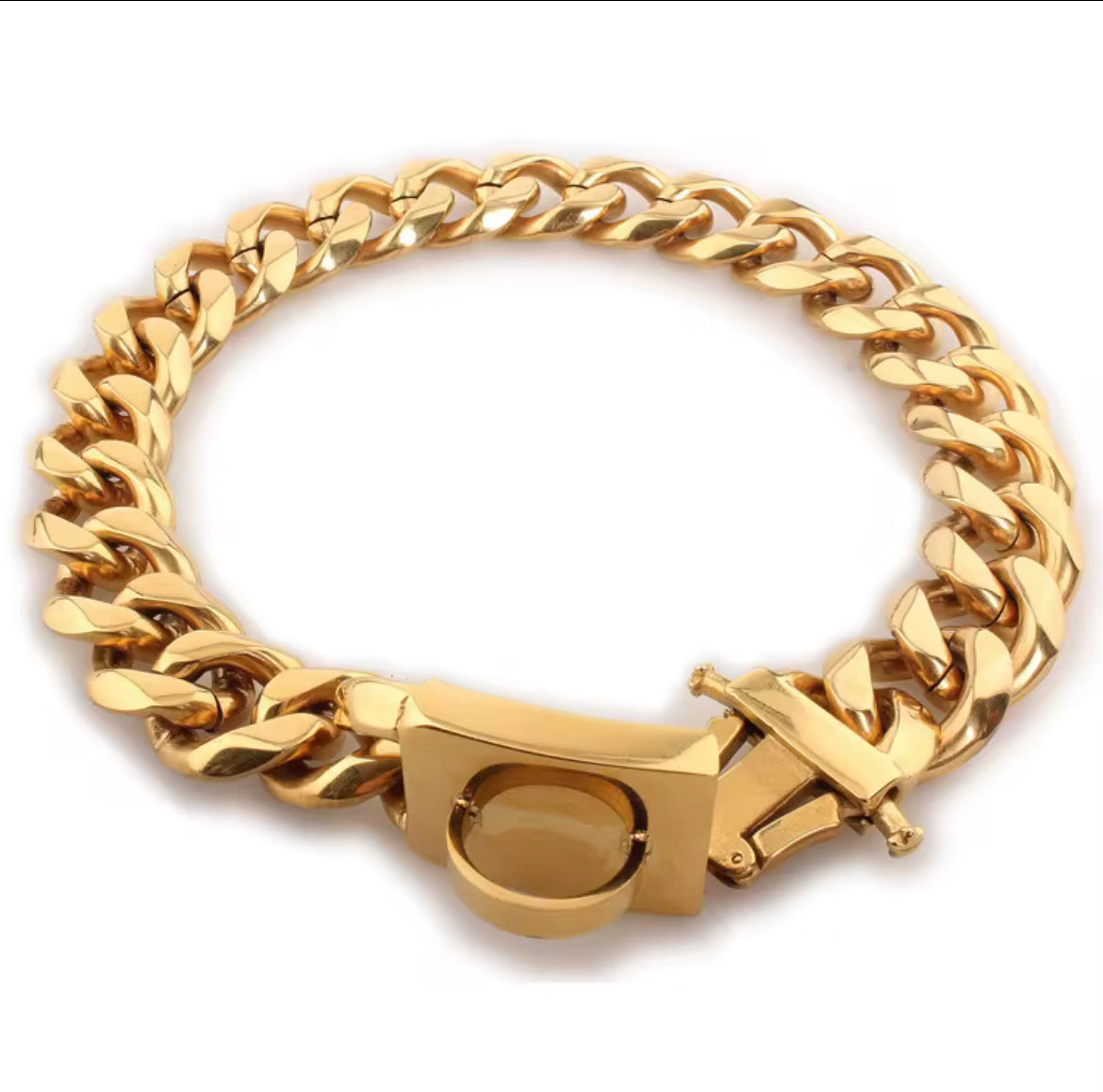 ⭐️NEW ITEM⭐️GOLD CUBAN LINK DOG COLLAR AND LEASH*