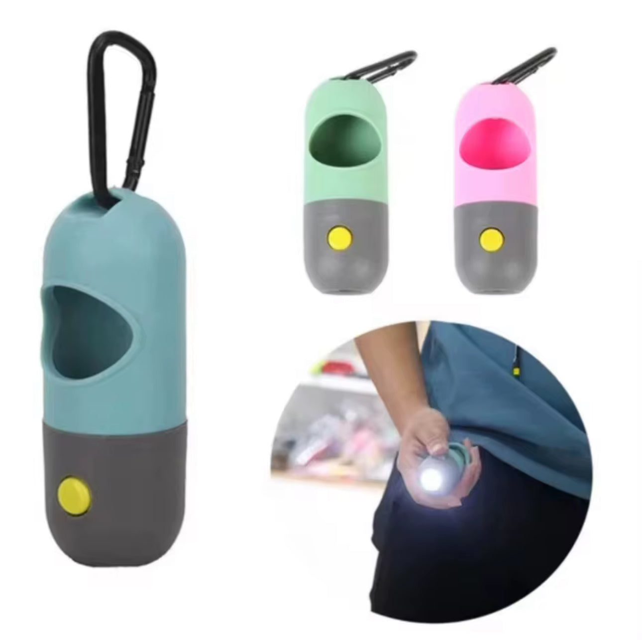 Poop Bag Dispenser with LED Flashlight*