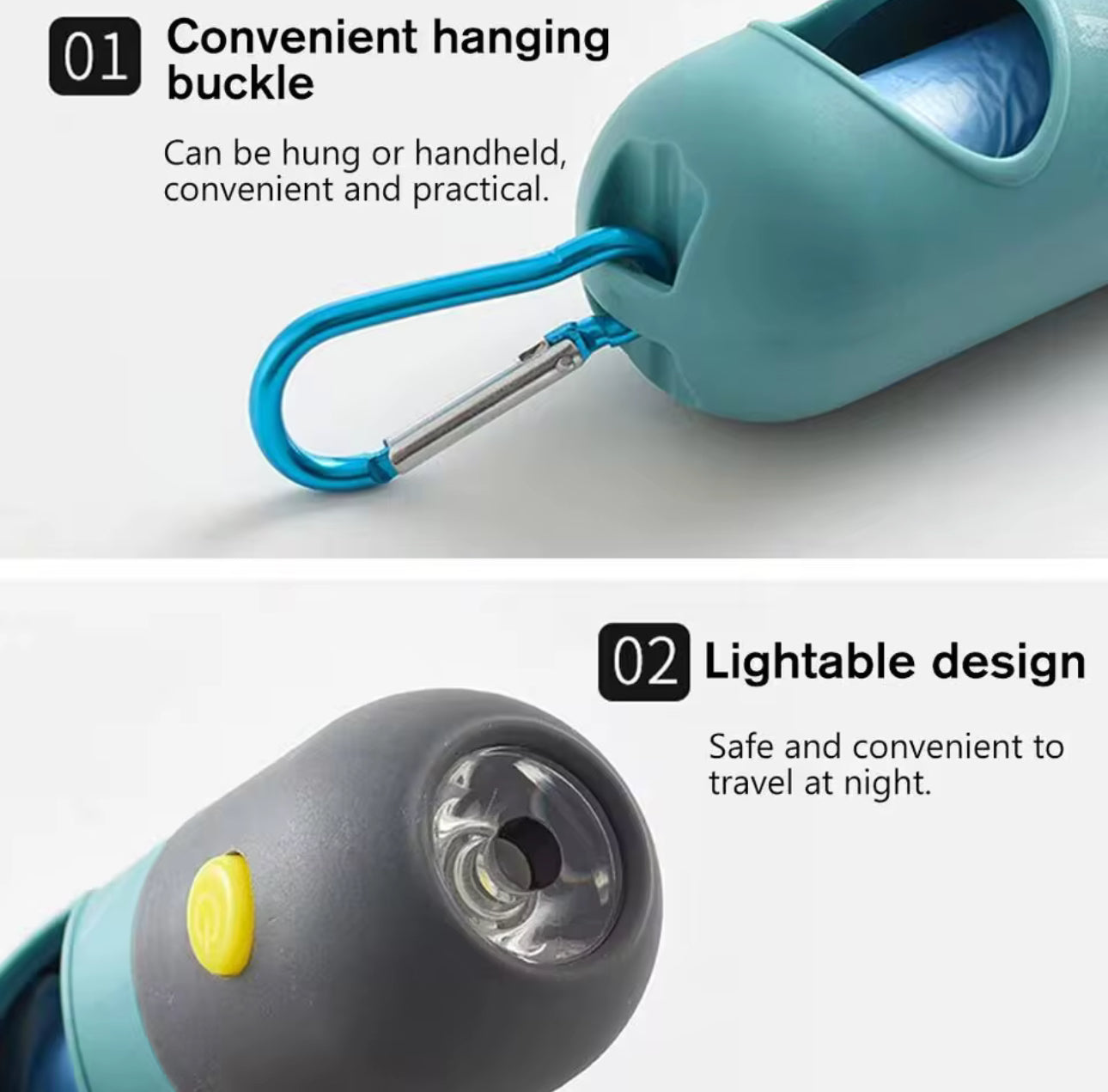 Poop Bag Dispenser with LED Flashlight*