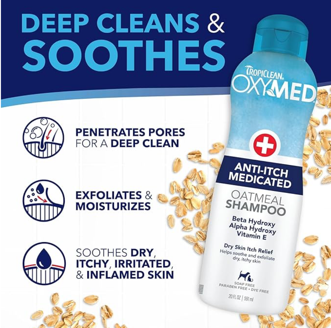 TROPICLEAN OXYMED ANTI-ITCH MEDICATED SHAMPOO FOR DOGS AND CATS