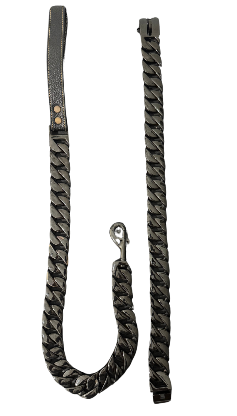 BLACK LUXURY CUBAN CHAIN COLLAR