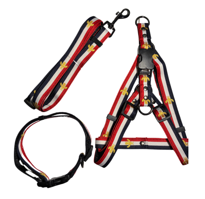 LUXURY DESIGNER DOG HARNESS SET (3PCS)