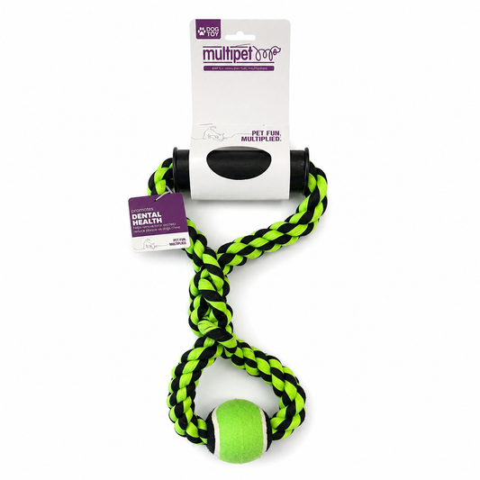ROPE TUG WITH TENNIS BALL