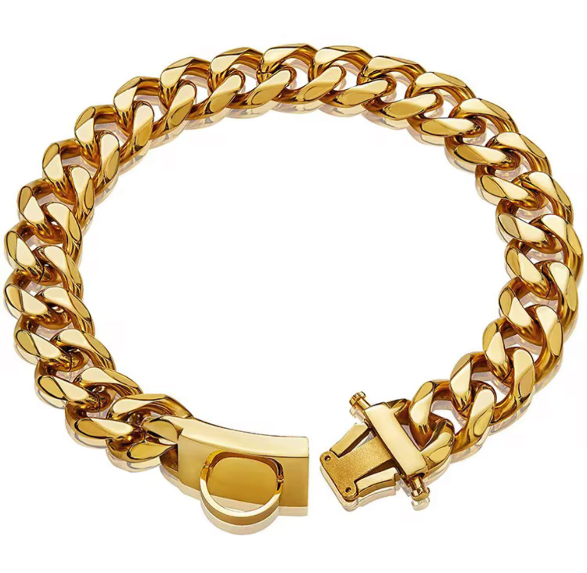 ⭐️NEW ITEM⭐️GOLD CUBAN LINK DOG COLLAR AND LEASH*