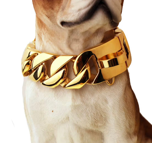 GOLD LUXURY CUBAN CHAIN COLLAR