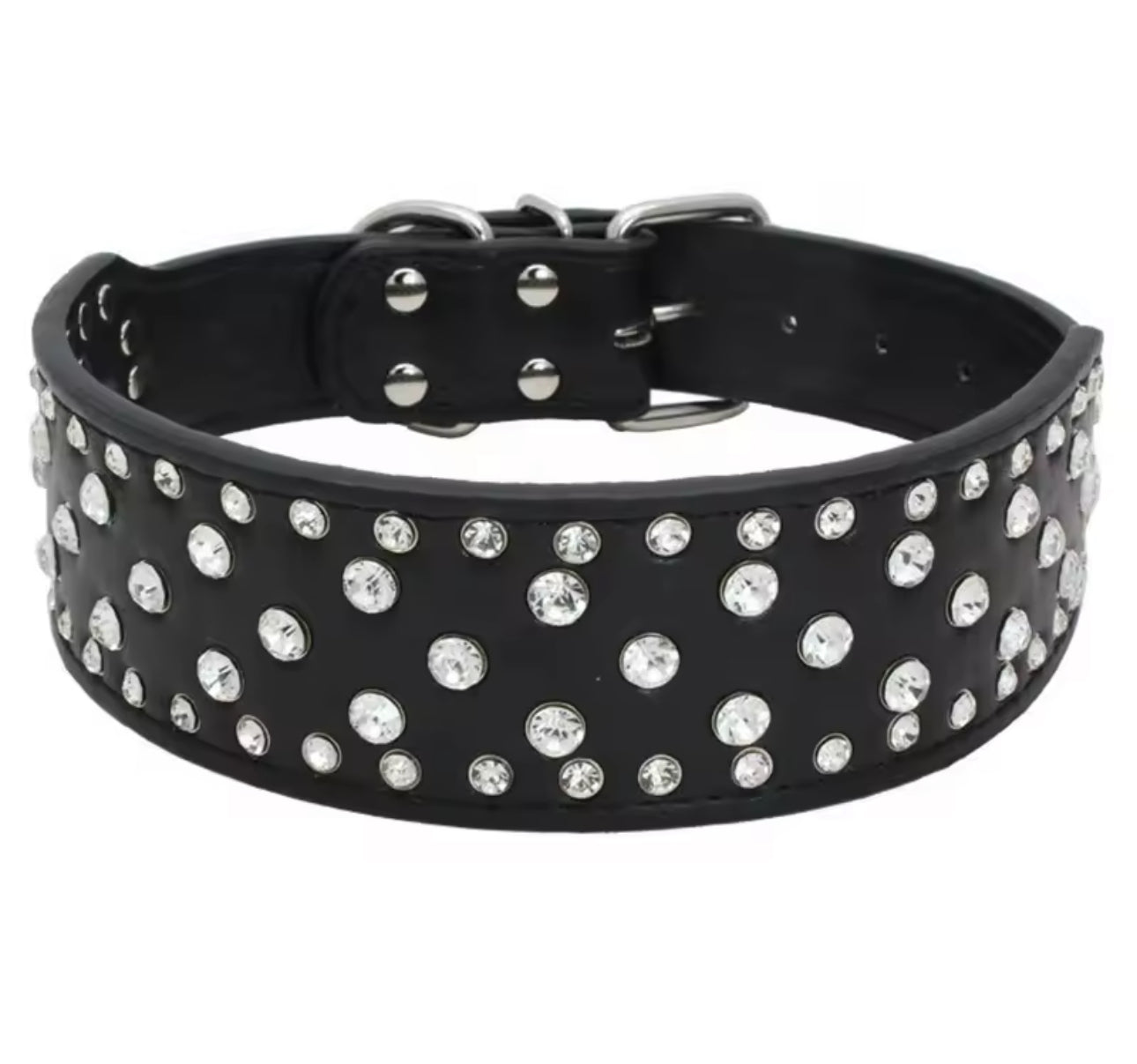 ADJUSTABLE 2" LEATHER SPIKED DOG COLLAR