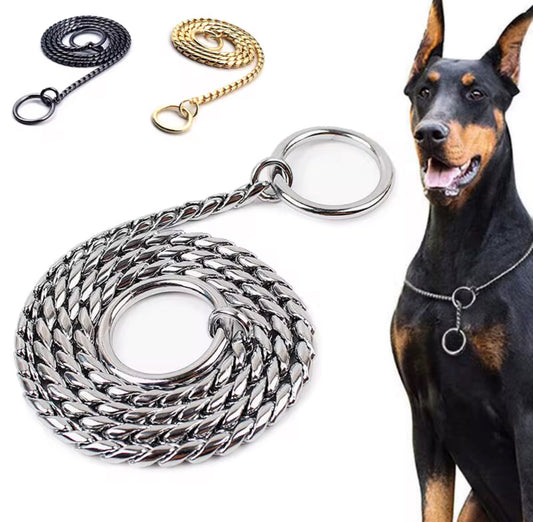 FASHION DOG SNAKE CHAIN-LEASH TRAINING/CHAIN CHOKE