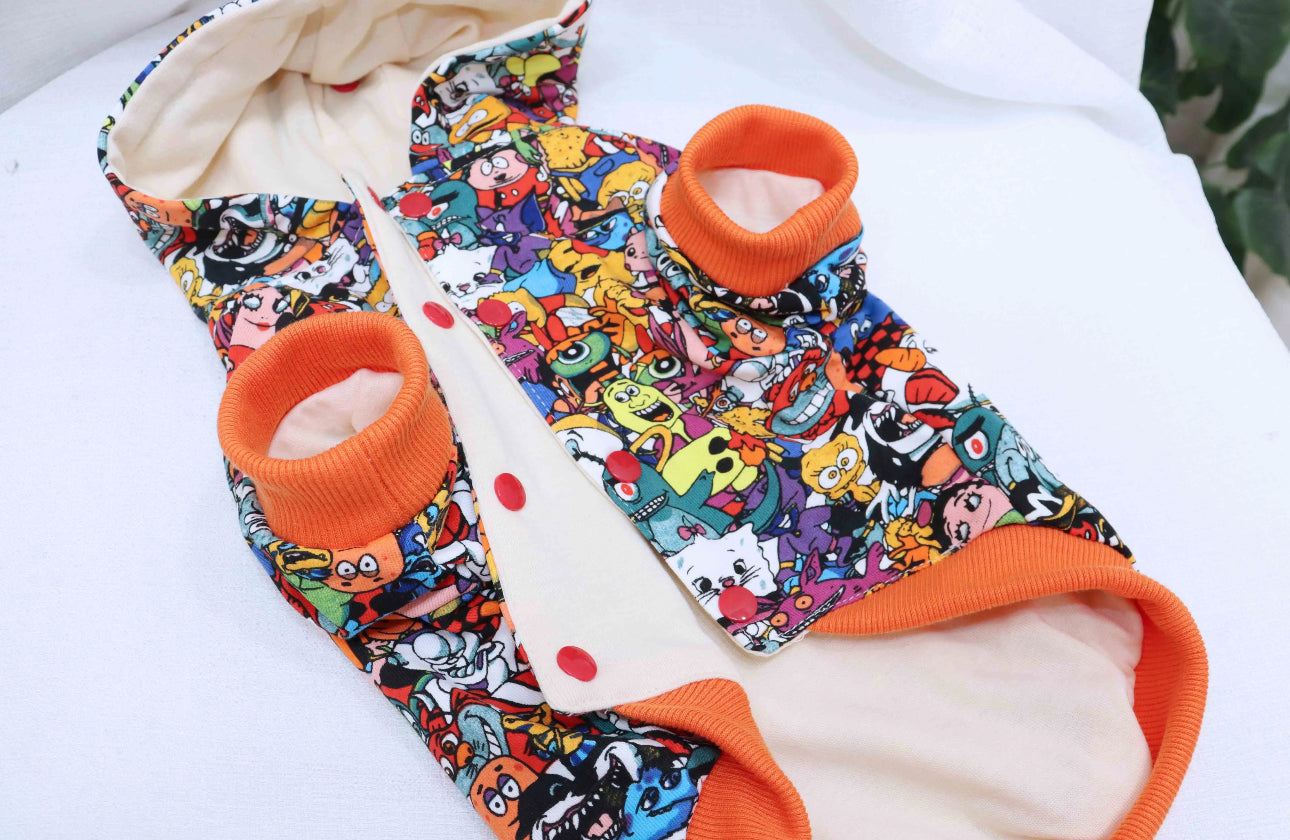CARTOON REVERSIBLE DOG HOODIE