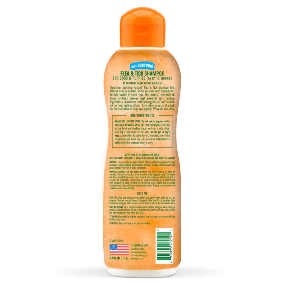 NATURAL FLEA & TICK SHAMPOO, PLUS SOOTHING FOR DOGS