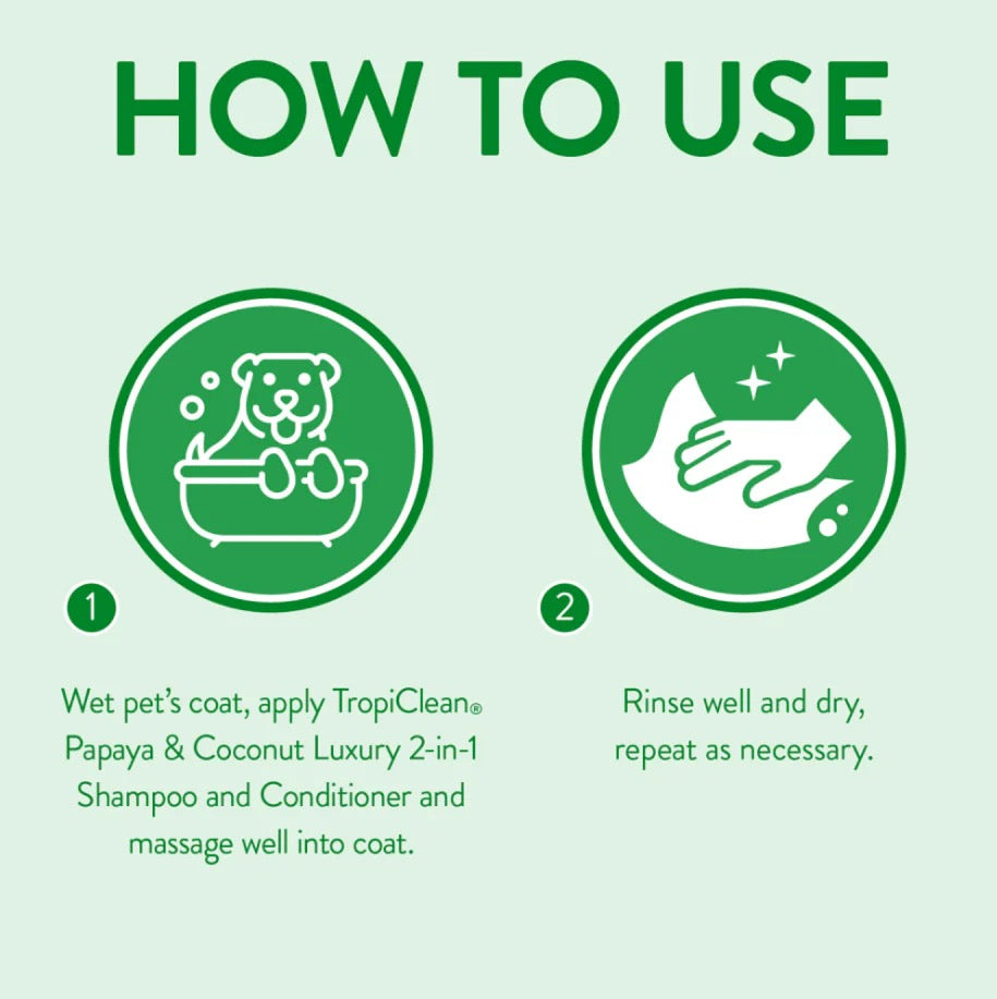 TROPICLEAN PAPAYA & COCONUT LUXURY 2-IN-1  for Pets