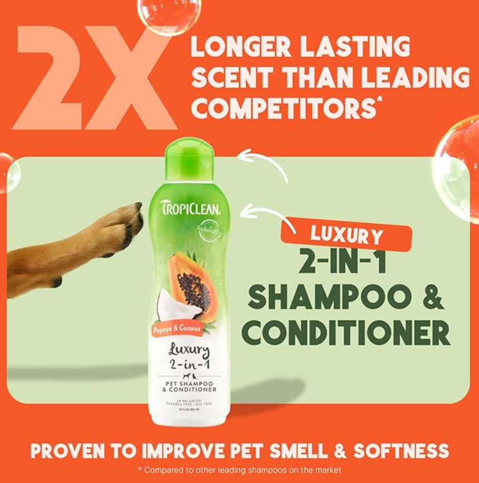 TROPICLEAN PAPAYA & COCONUT LUXURY 2-IN-1  for Pets