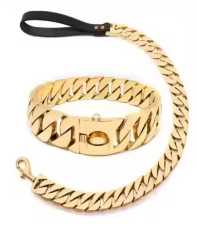 GOLD LUXURY CUBAN CHAIN LEASH