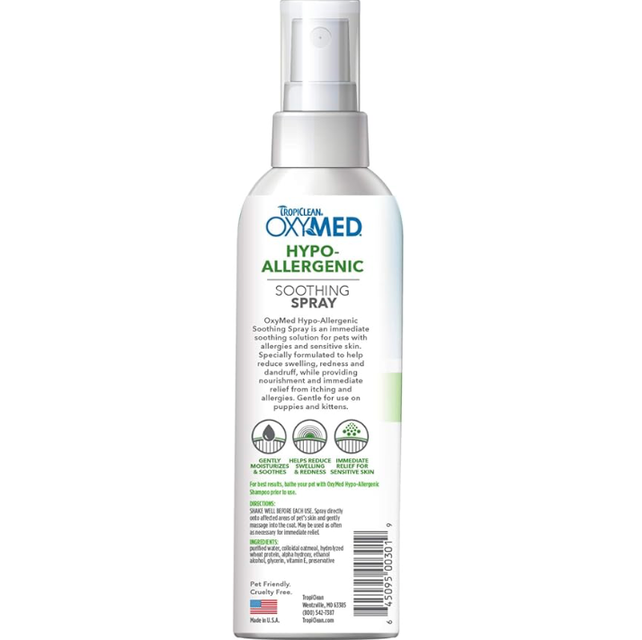 TROPICLEAN OXYMED HYPO-ALLERGENIC SPRAY FOR DOGS AND CATS