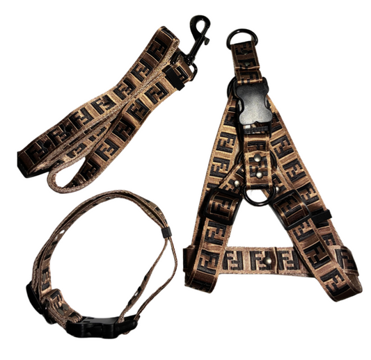 LUXURY DESIGNER DOG HARNESS SET (3PCS)