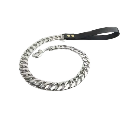 SILVER LUXURY CUBAN CHAIN LEASH