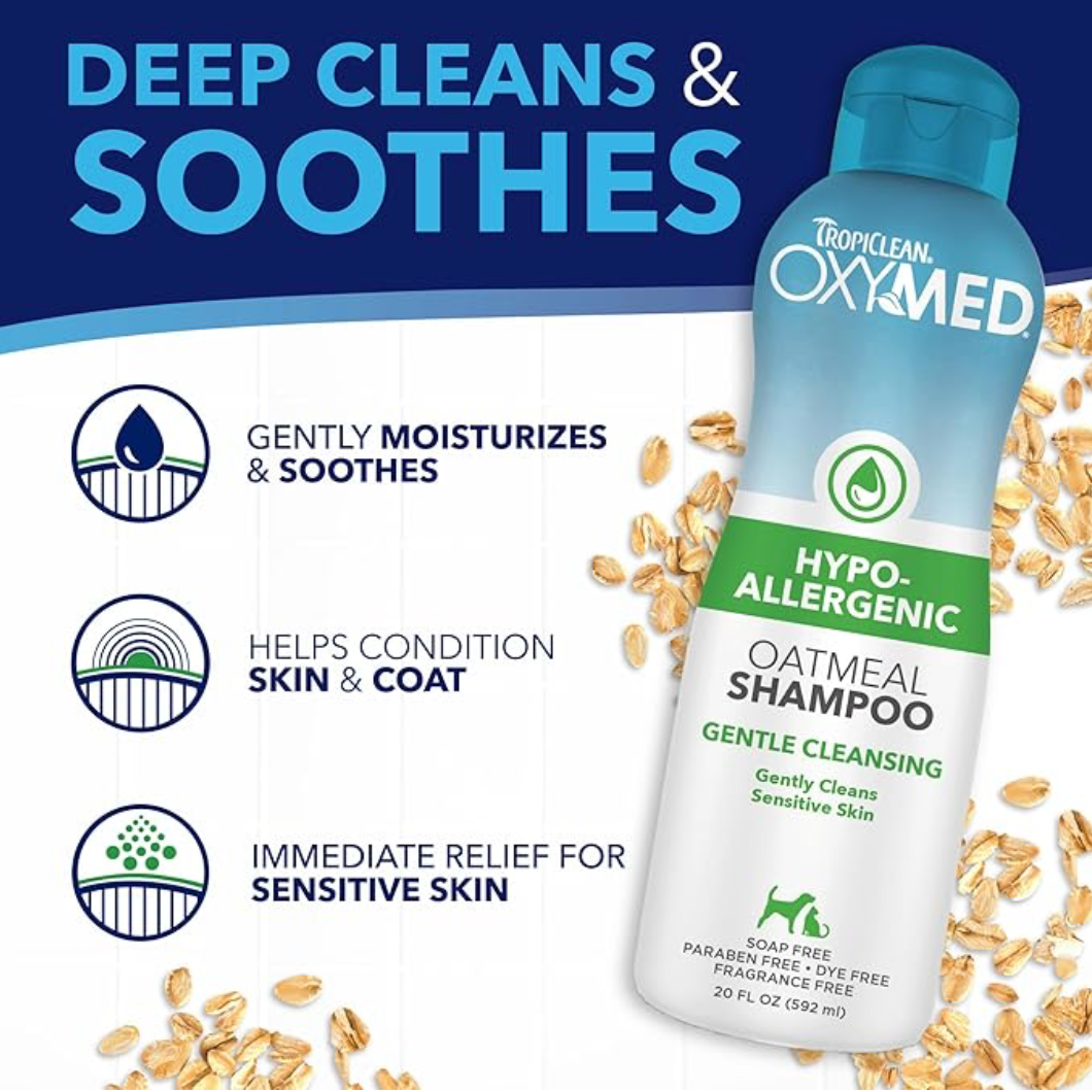 TROPICLEAN OXYMED HYPO-ALLERGENIC SHAMPOO FOR DOGS AND CATS