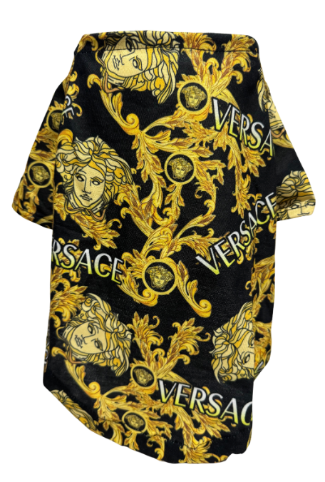 ELEGANT BLK/YELLOW T-SHIRT VERSACE STYLE