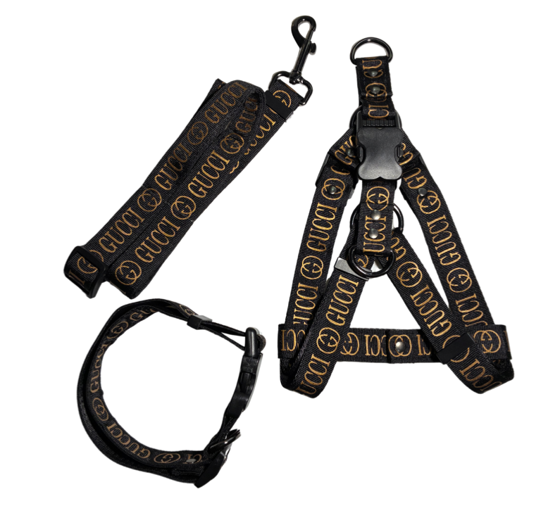 LUXURY DESIGNER DOG HARNESS SET (3PCS)