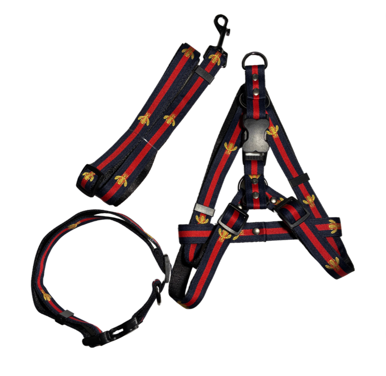 LUXURY DESIGNER DOG HARNESS SET (3PCS)