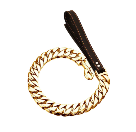 GOLD LUXURY CUBAN CHAIN LEASH
