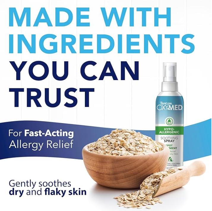 TROPICLEAN OXYMED HYPO-ALLERGENIC SPRAY FOR DOGS AND CATS