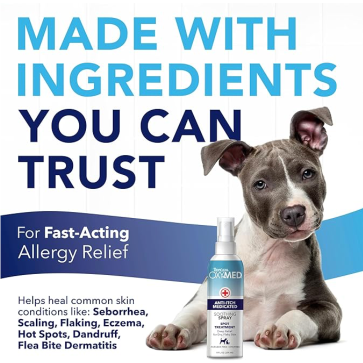 TROPICLEAN OXYMED ANTI-ITCH MEDICATED SPRAY FOR DOGS AND CATS