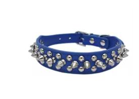 ADJUSTABLE 1" LEATHER SPIKED DOG COLLAR