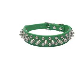 ADJUSTABLE 1" LEATHER SPIKED DOG COLLAR