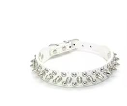 ADJUSTABLE 1" LEATHER SPIKED DOG COLLAR